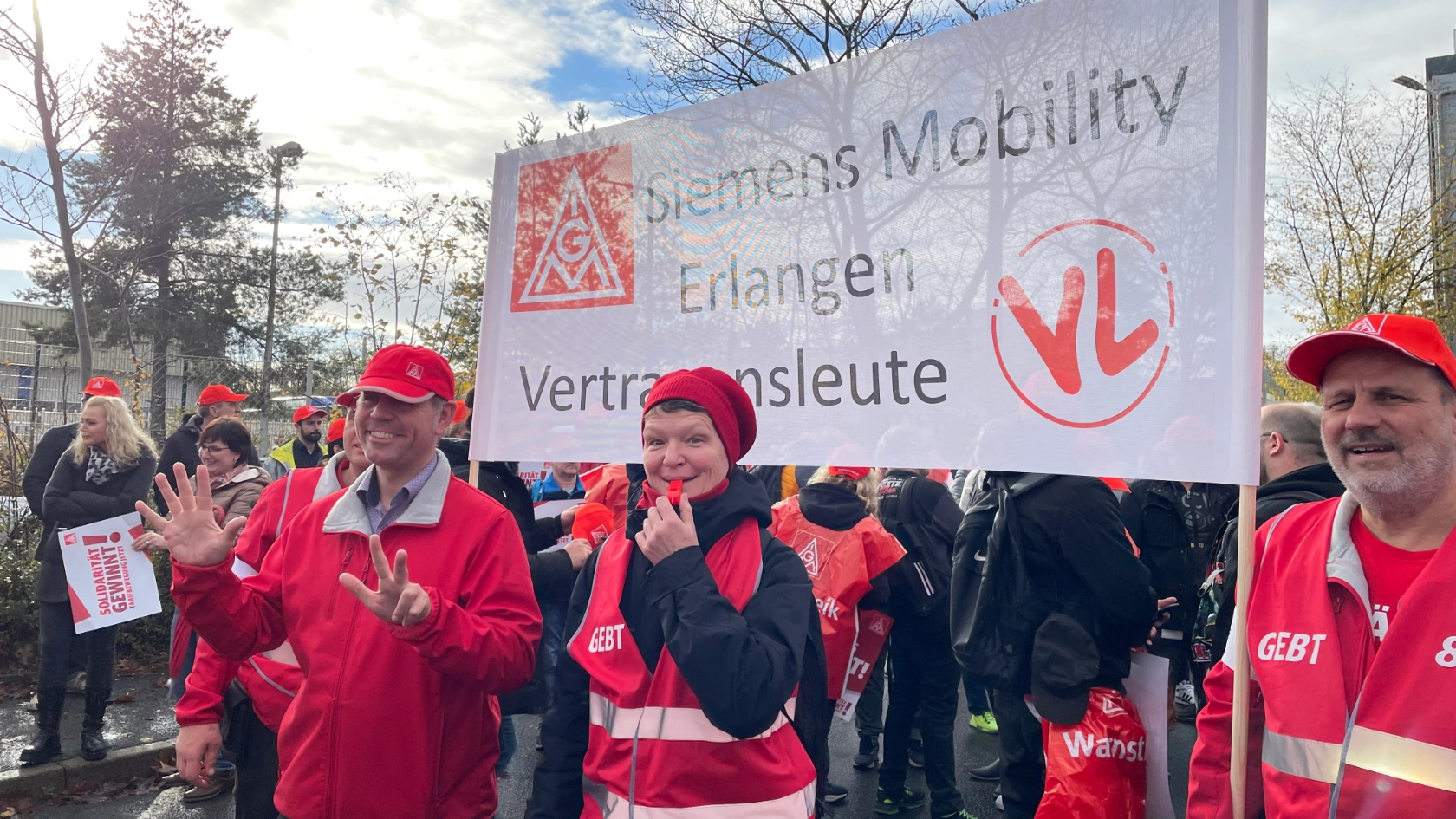 Frühschlussaktion aller Betriebe in Erlangen Tarifrunde MuE 2022