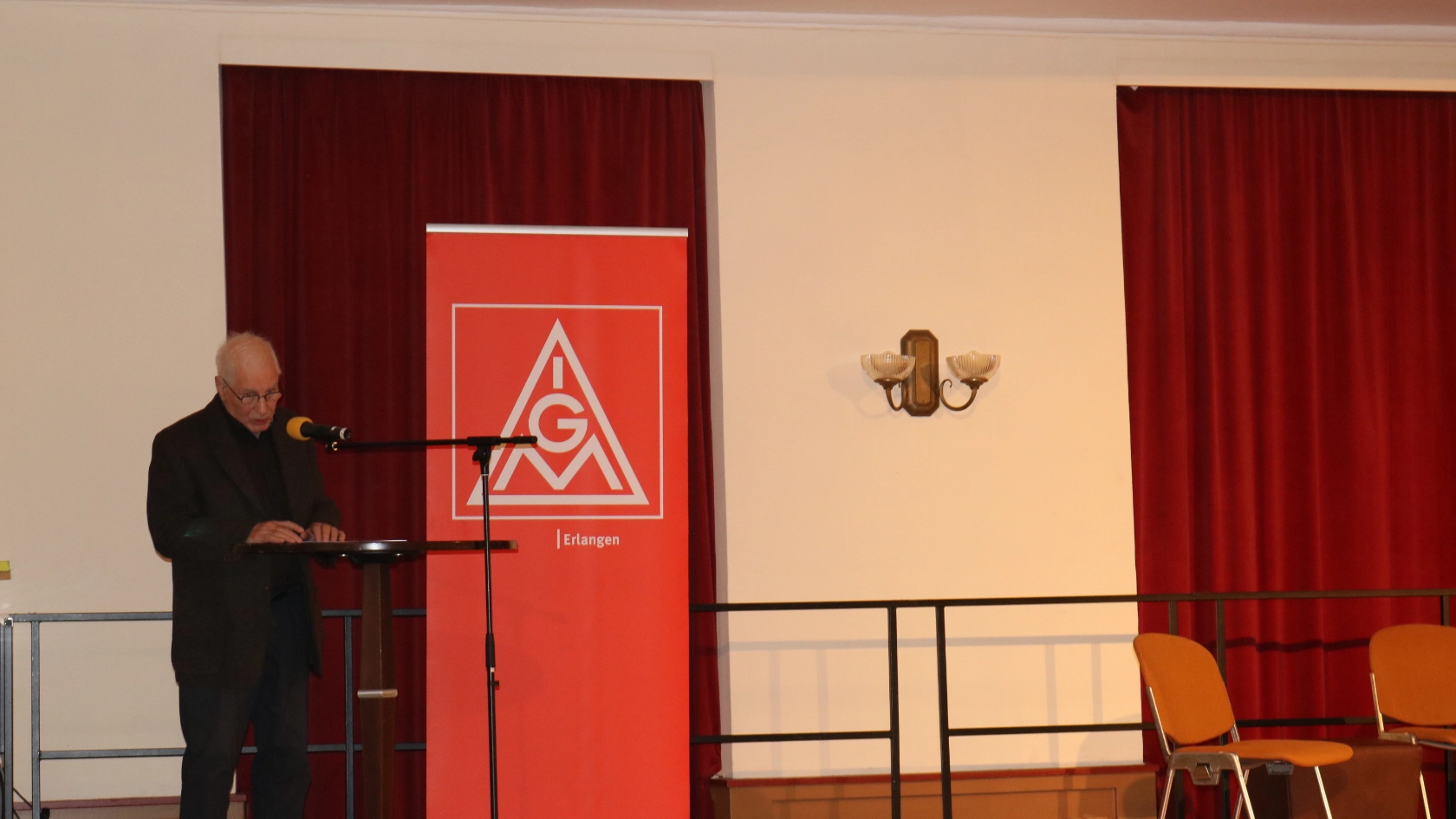 Christian Engelhardt, Vorsitzender der IGM Senioren Jena-Saalfeld - IG Metall Senioren Erlangen feiern 50-jähriges Jubiläum