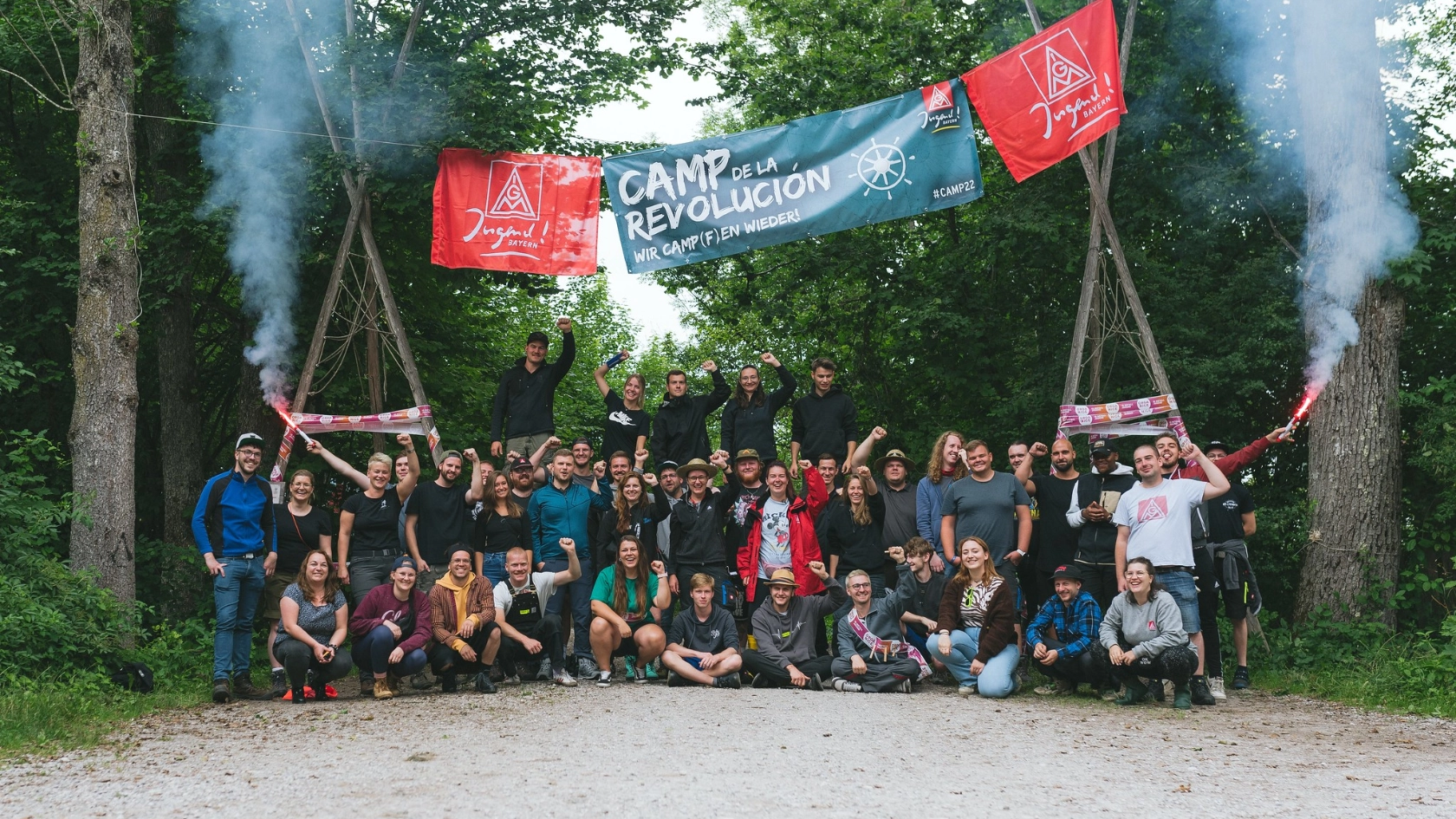 IG Metall Jugend Erlangen auf dem Camp der IG Metall Jugend Bayern 2022