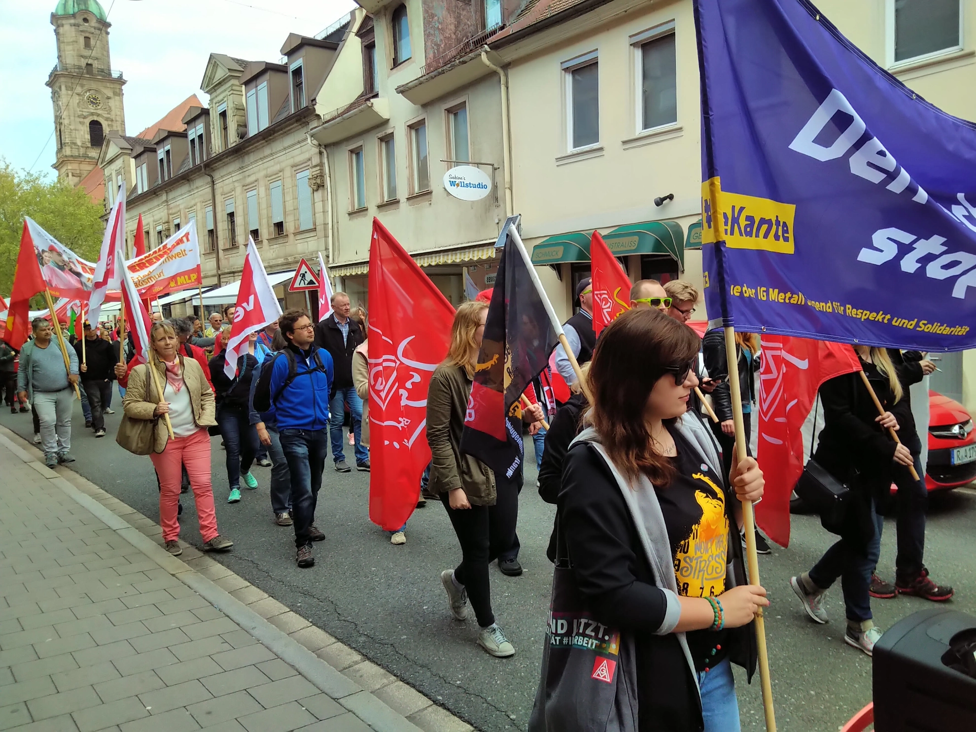 Demozug am ersten Mai in Erlangen 20219