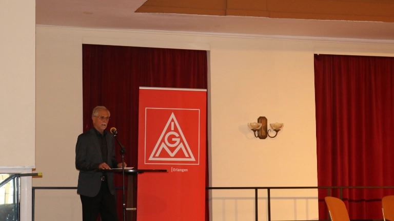 Peter Römer, Vorsitzender der IGM Senioren Erlangen - IG Metall Senioren Erlangen feiern 50-jähriges Jubiläum