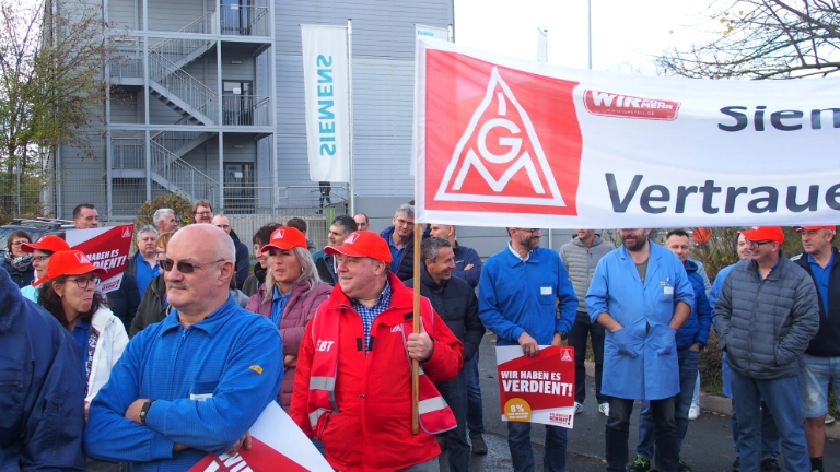Warnstreik Siemens F80 Sykatec Thermo Fisher Erlangen Tarifrunde MuE 2022