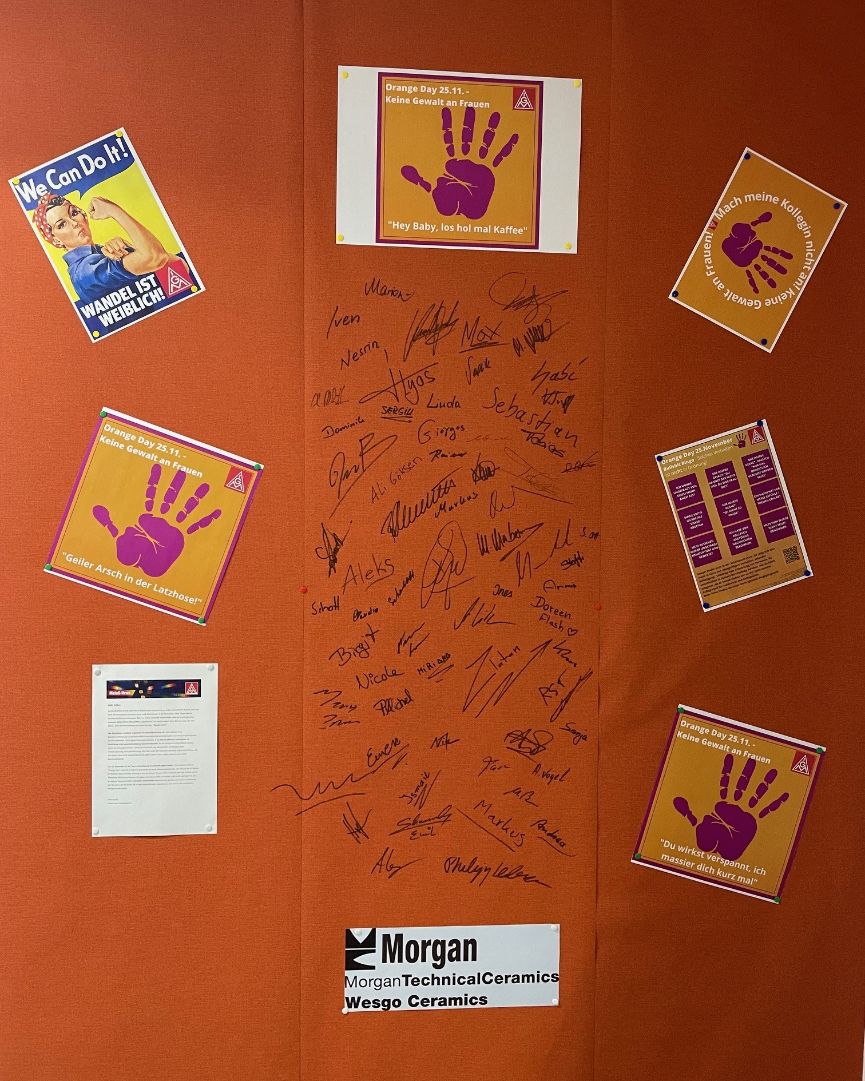 Aktion zum Tag gegen Gewalt gegen Frauen am 25 November 2023 bei Wesgo