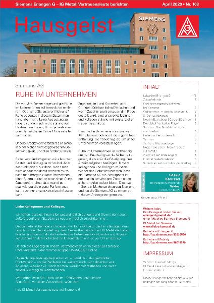 Hausgeist April 2020 Siemens G