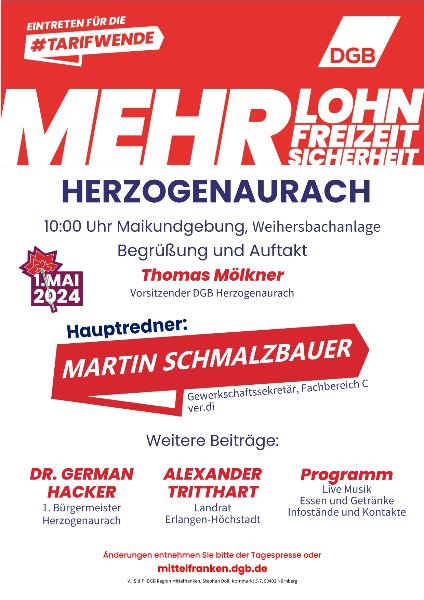 Kundgebung Herzogenaurach erster Mai 2024